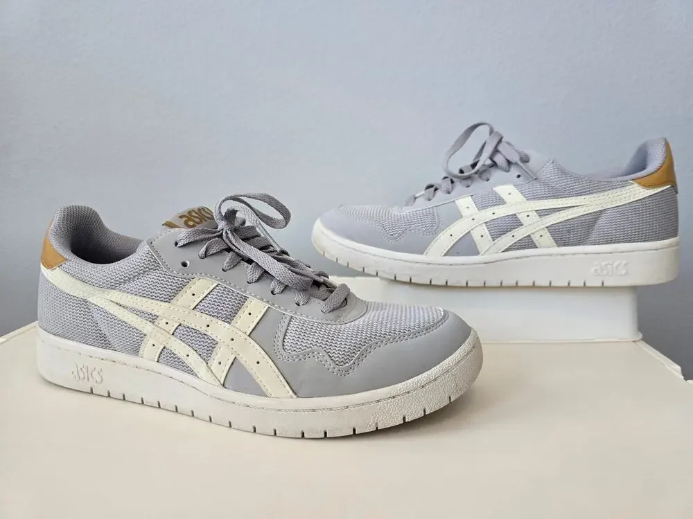 ASICS Japan S Grey Cream Tan Low Top Sneakers Men Size 9 Retro Streetwear